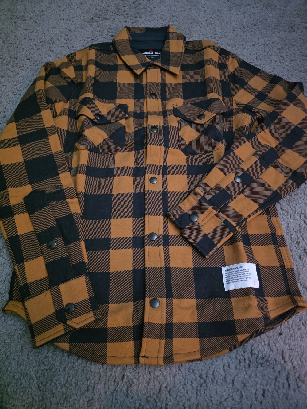 American Giant Redwood Fleece Overshirt XS Cathay Spice